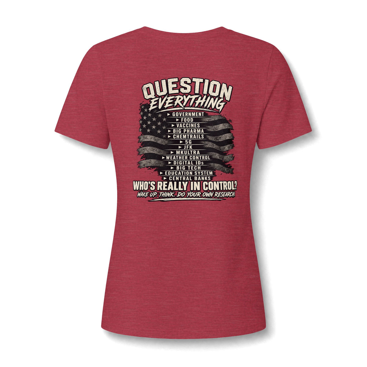 Women's Question Everything V neck shirt