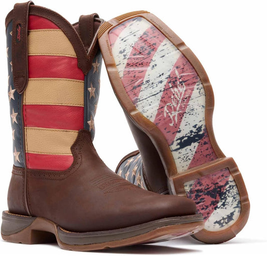Men'S Patriotic Pull-On Western Flag Boots
