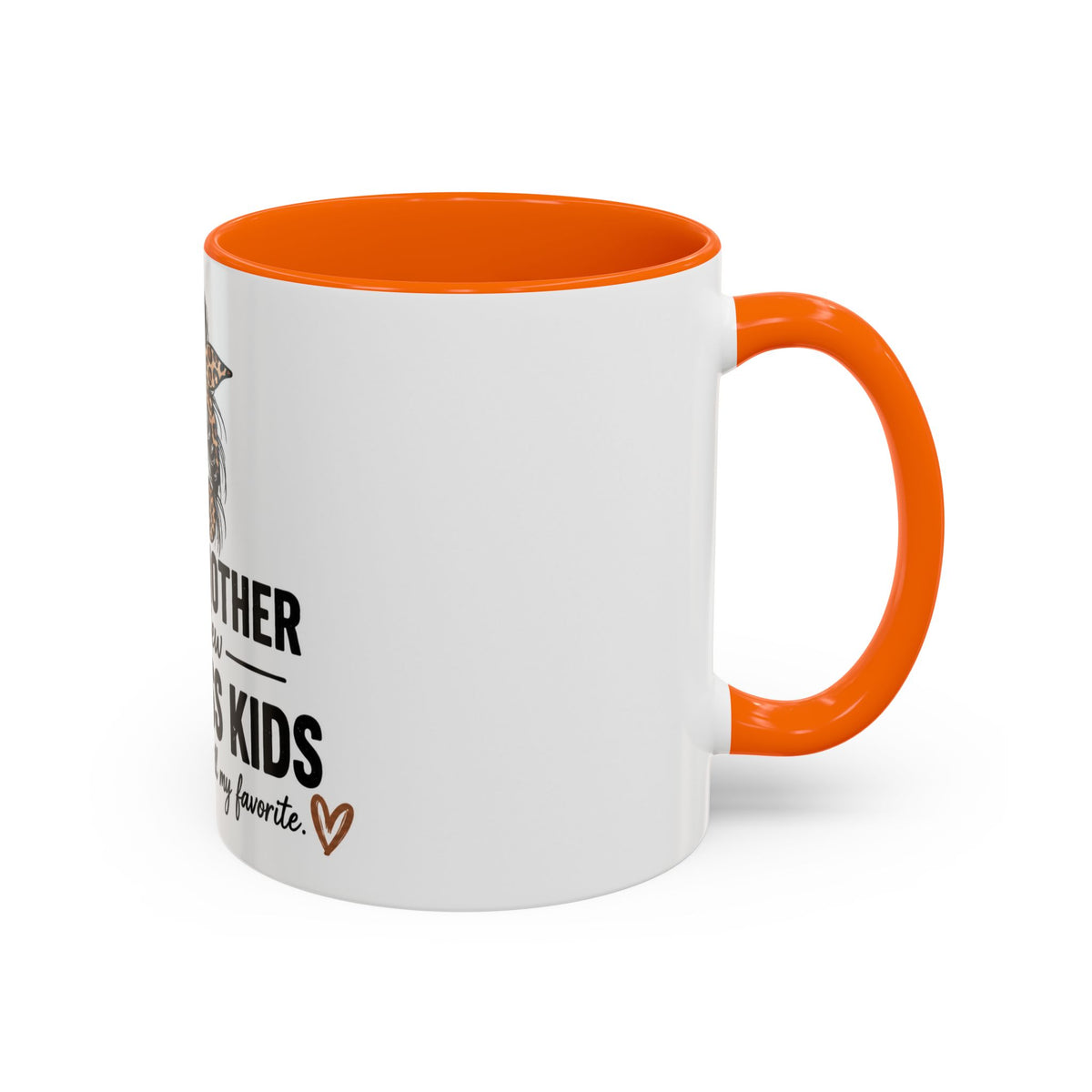 Coffee Mug - "Proud Mother of a Few Dumbass Kids" Leopard Messy Bun Accent Mug (11/15oz)