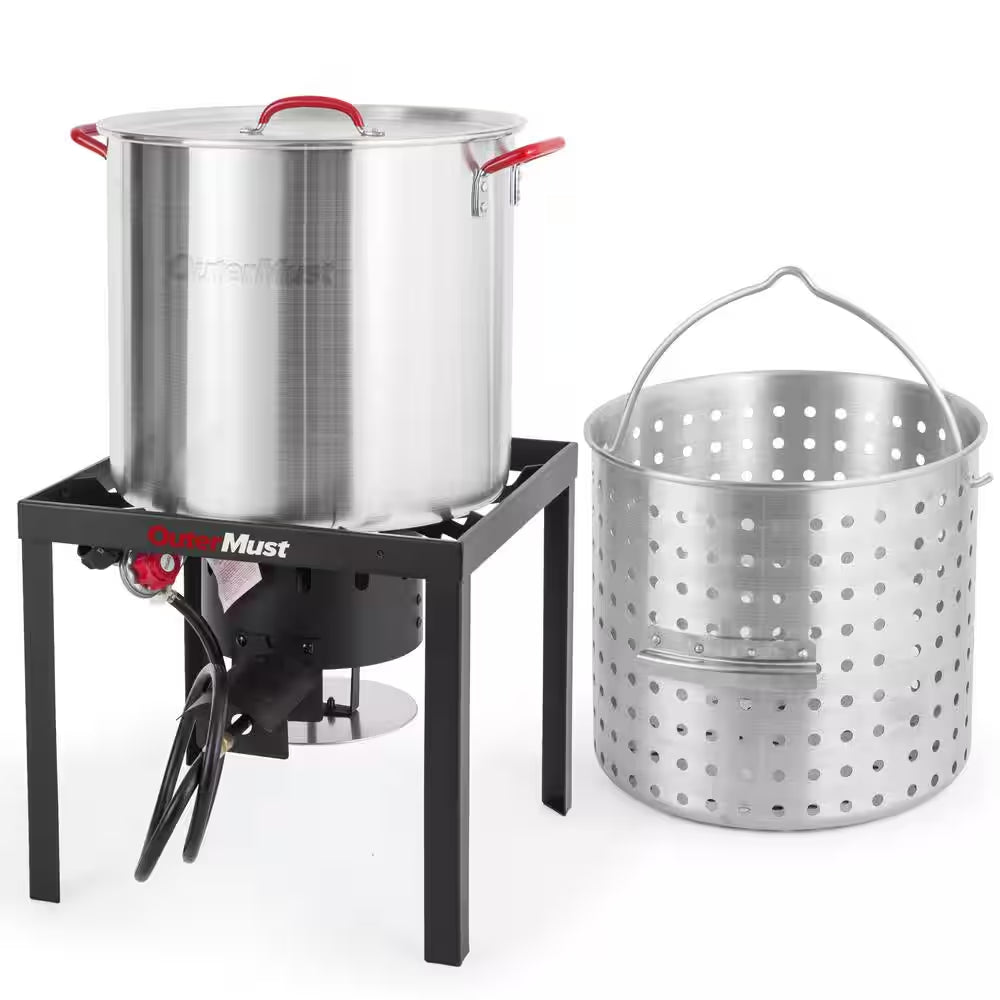 Seafood Boiling Kit 60 Qt. Crawfish Boiler with Seafood Boil Pot and Steam Basket