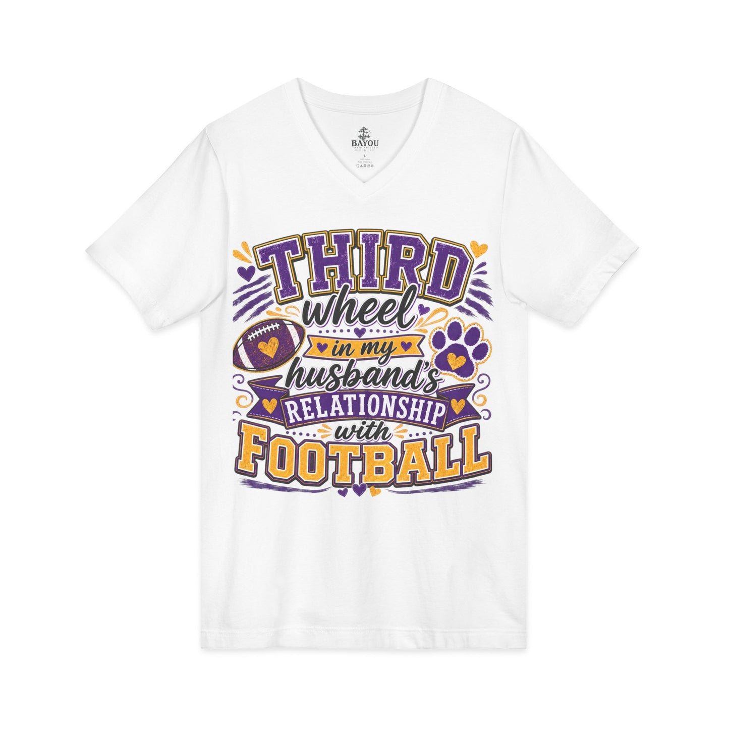 Third Wheel to My Husband’s Relationship with Football V-Neck Tee