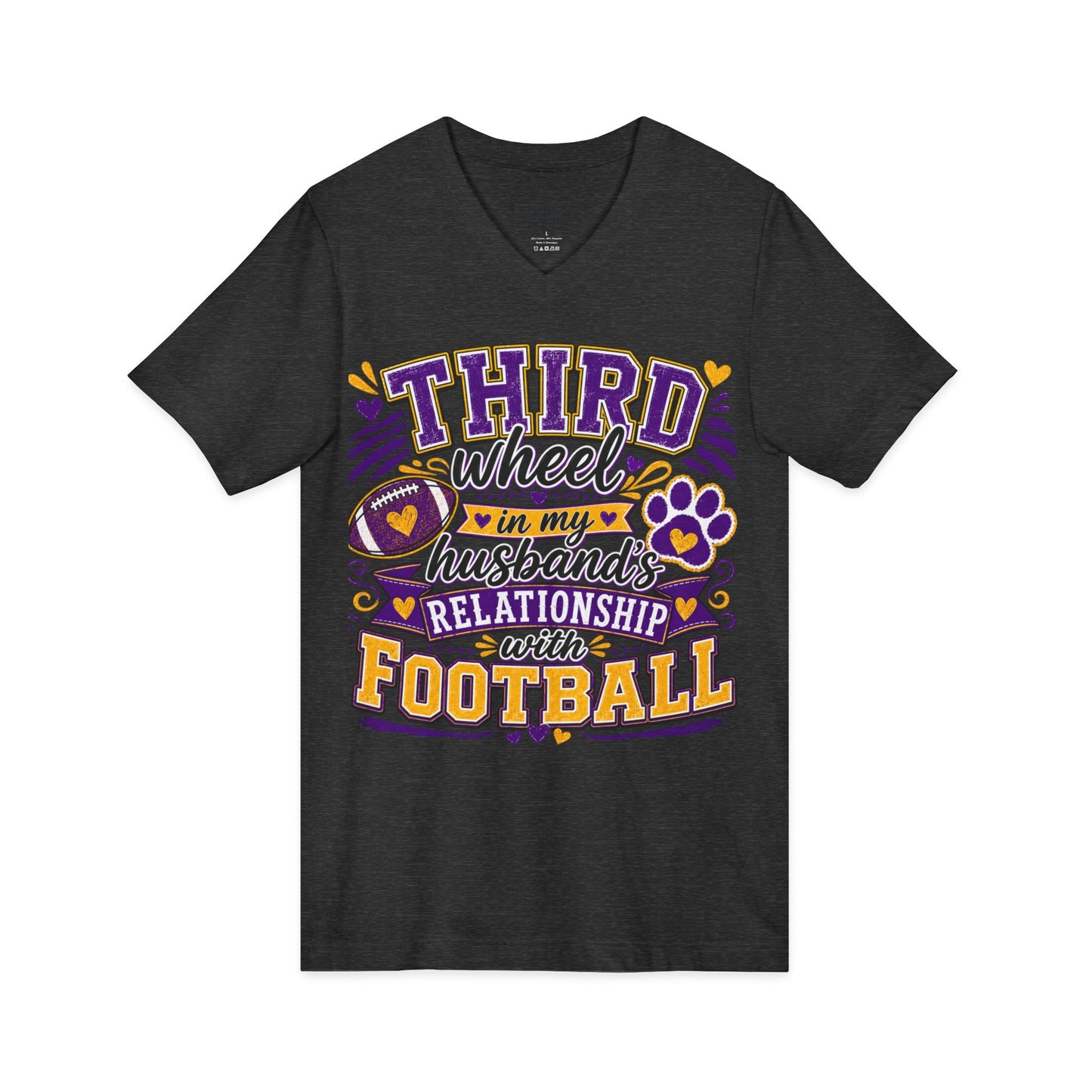 Third Wheel to My Husband’s Relationship with Football V-Neck Tee