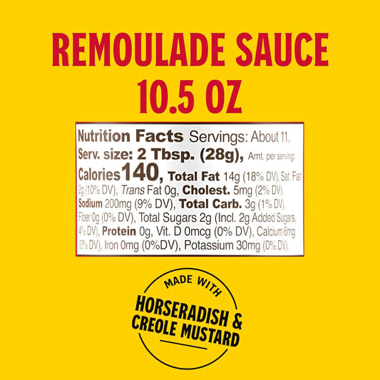 Remoulade Sauce - 10.5 Oz Bottle, Authentic Louisiana Creole Dressing with Horseradish Spices for Shrimp Crab Cakes Salads, Creamy Tangy Flavor, Perfect for Seafood Dips by Louisiana Fish Fry