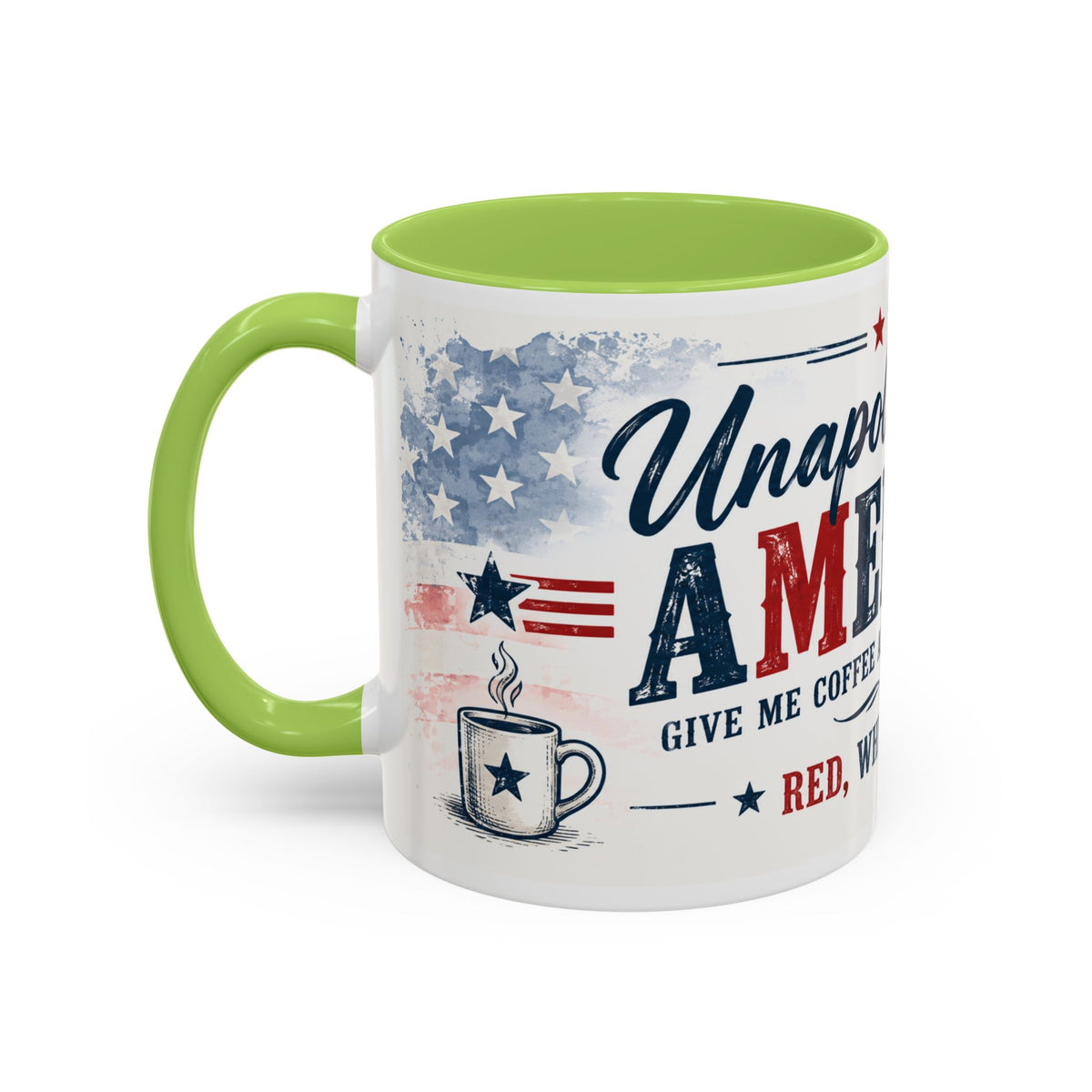 Unapologetically American Coffee Mug - Red, White & Brew 11/15oz