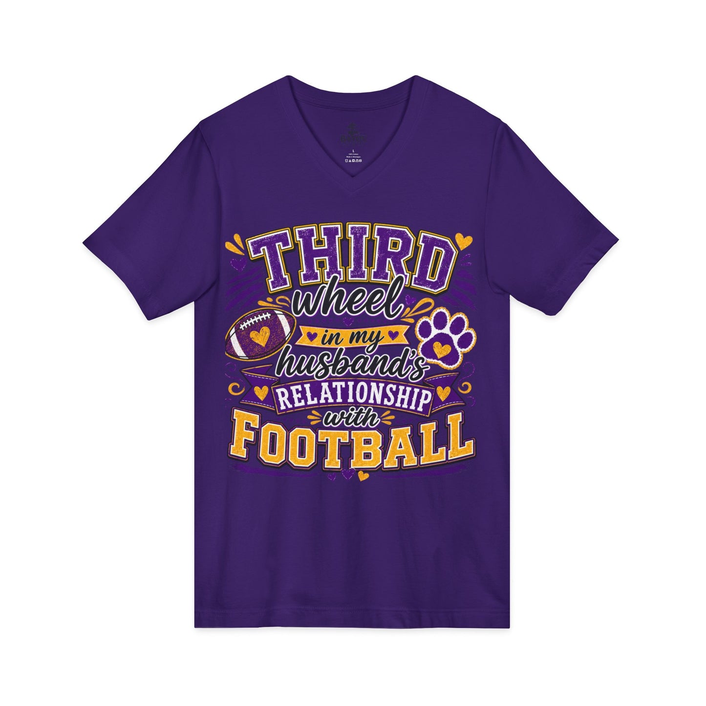 Third Wheel to My Husband’s Relationship with Football V-Neck Tee