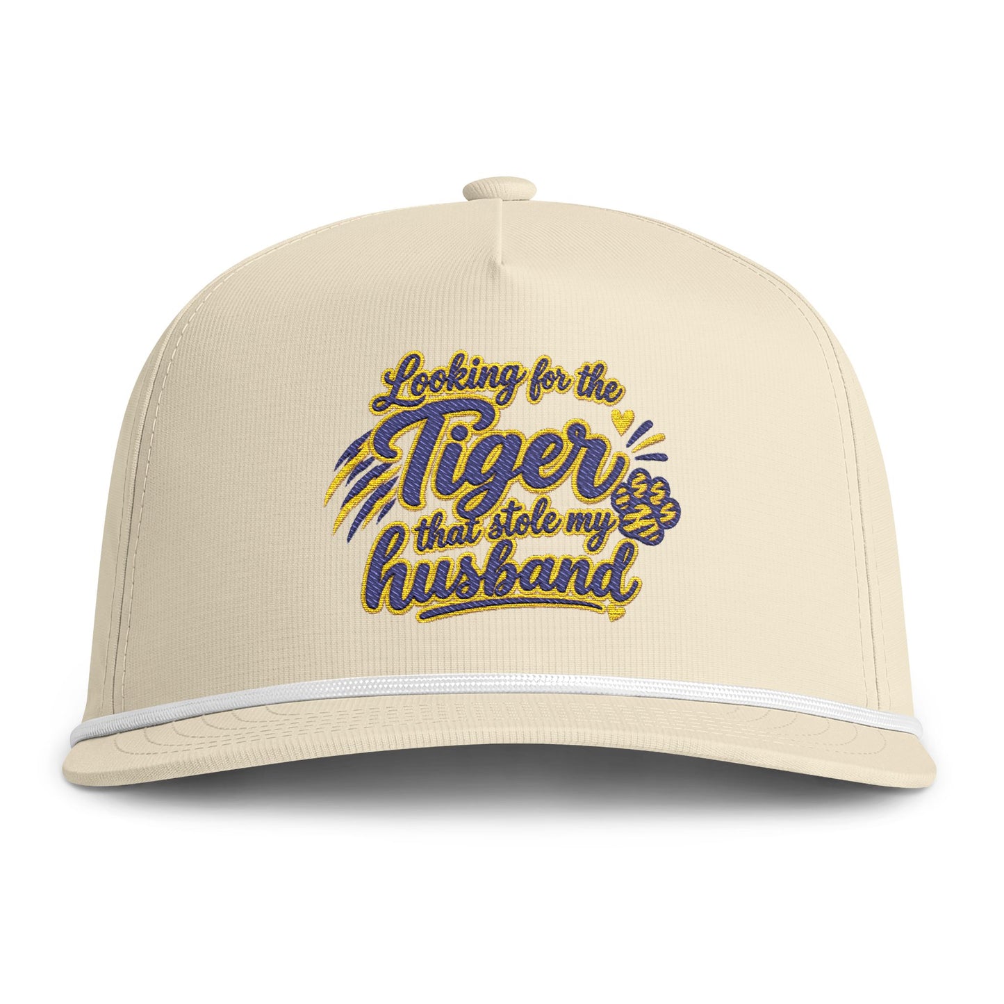 Embroidered 'Looking for the Tiger That Stole My Husband' Rope Cap