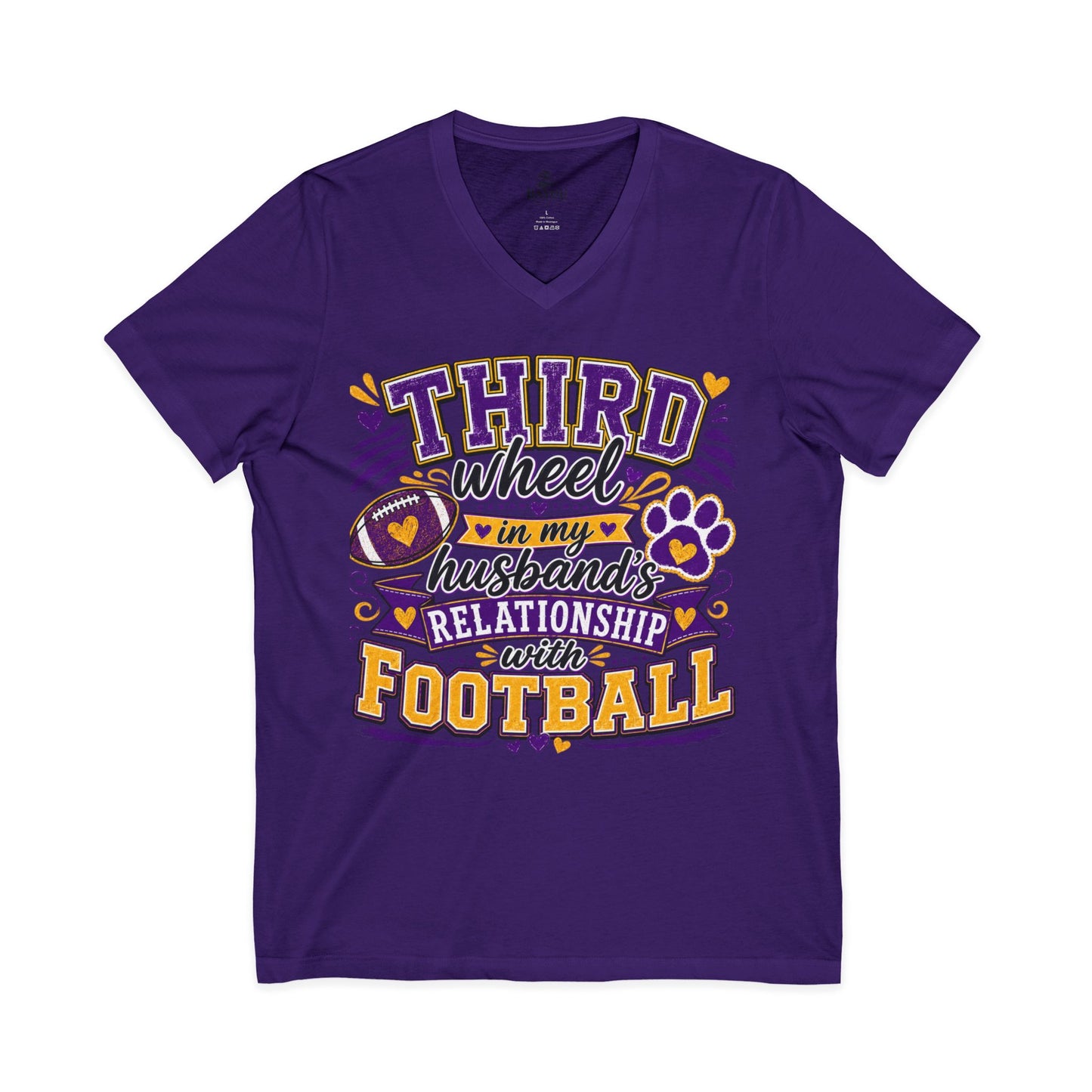 Third Wheel to My Husband’s Relationship with Football V-Neck Tee