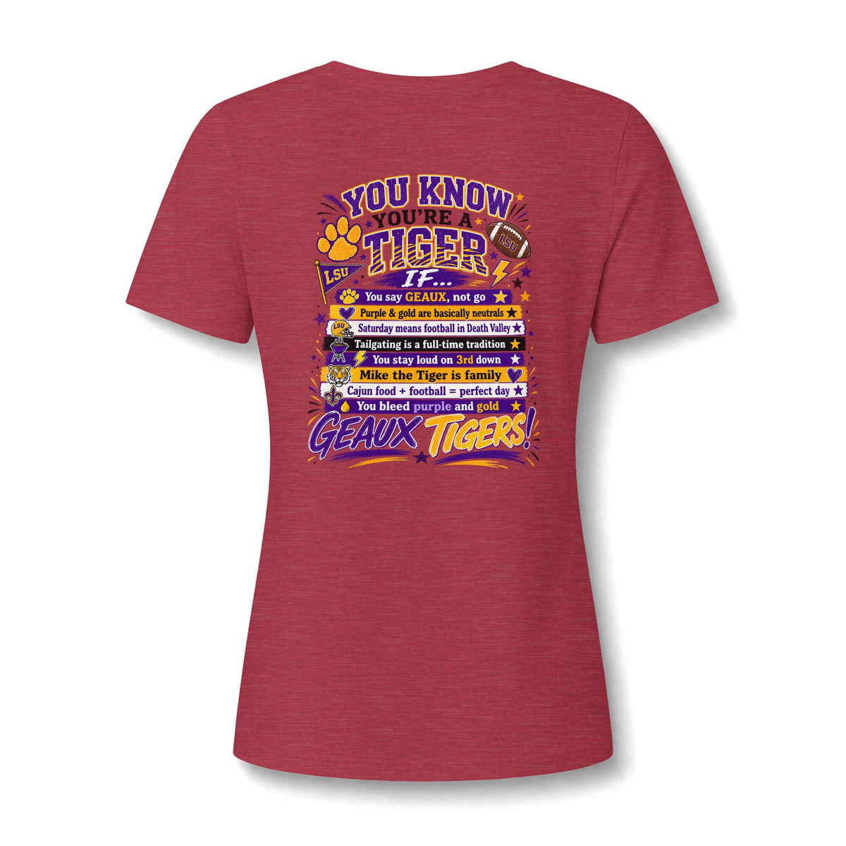 Copy of Women's V-Neck Team Tee — 'Grove Tigers' Script Chest Logo