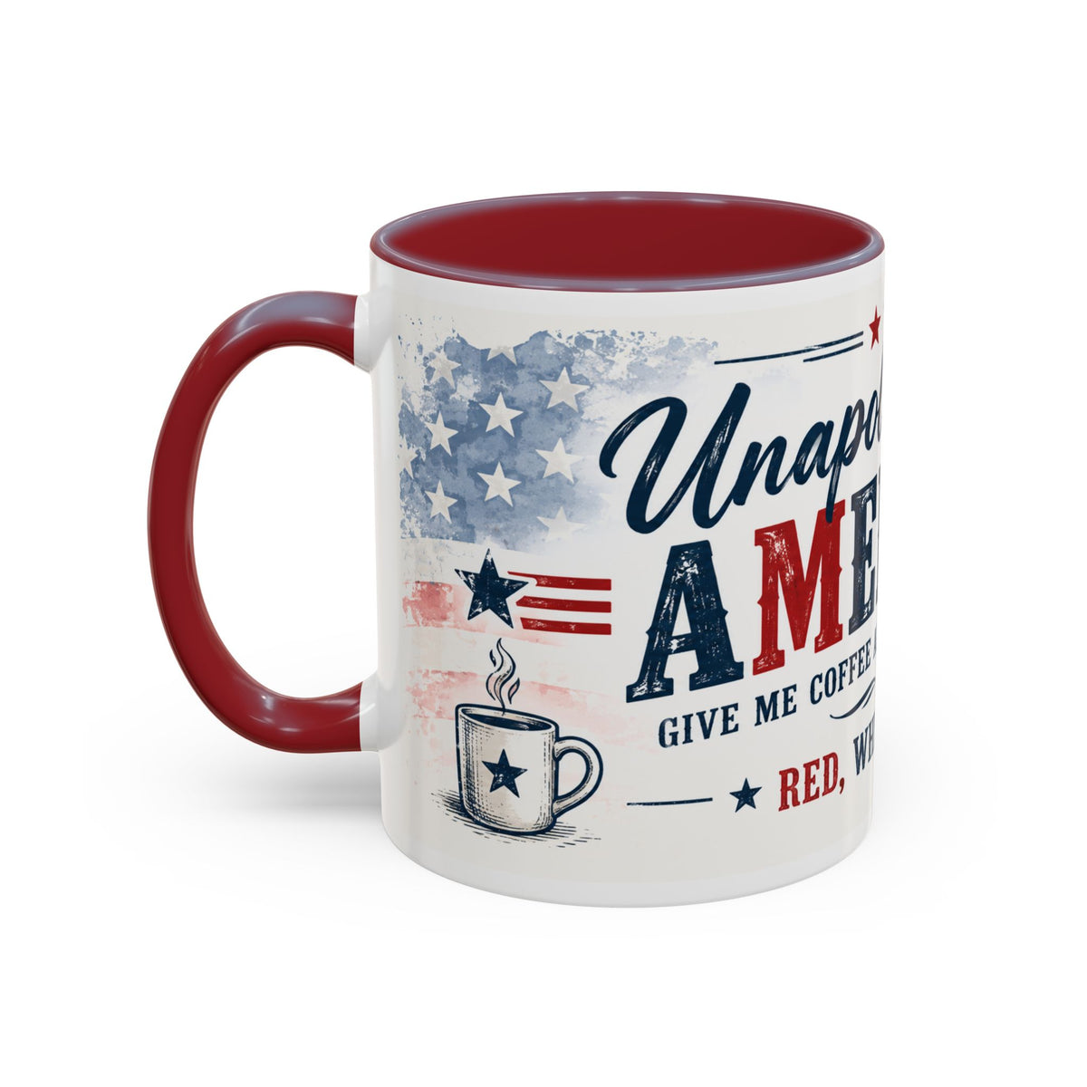 Unapologetically American Coffee Mug - Red, White & Brew 11/15oz