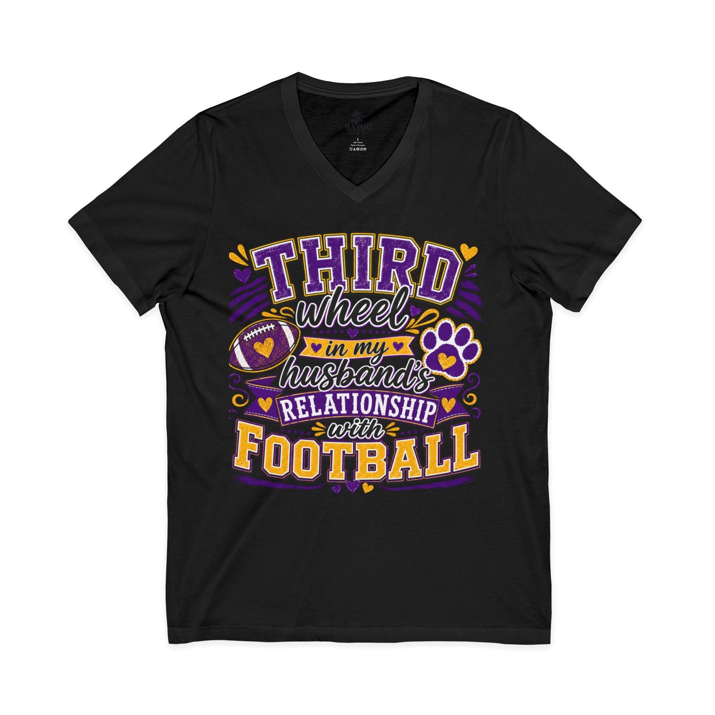 Third Wheel to My Husband’s Relationship with Football V-Neck Tee