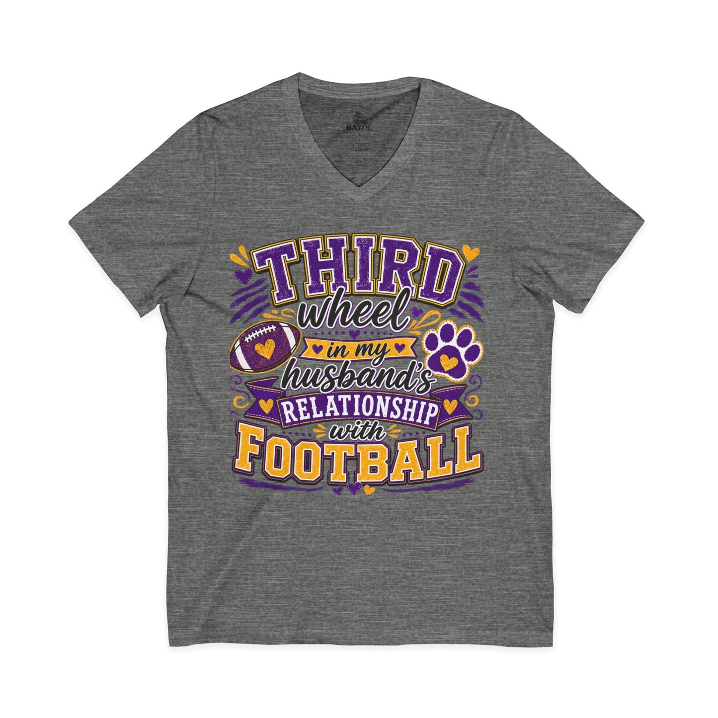Third Wheel to My Husband’s Relationship with Football V-Neck Tee
