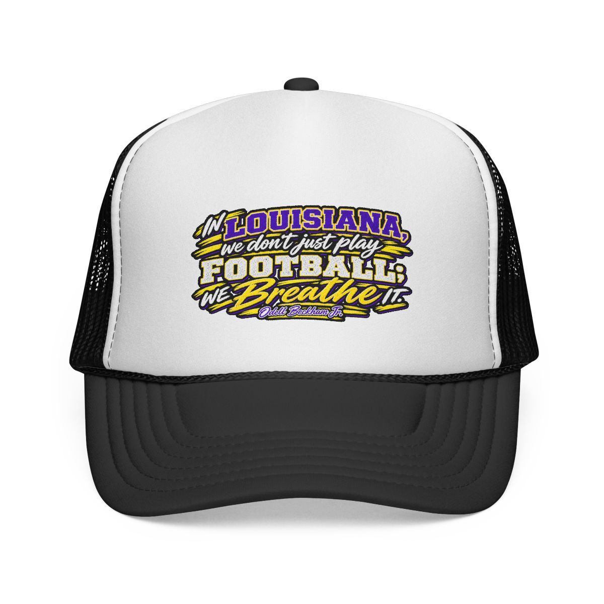 Louisiana Football Trucker Hat – "In Louisiana We Don’t Just Play Football, We Breathe It" Mesh Cap