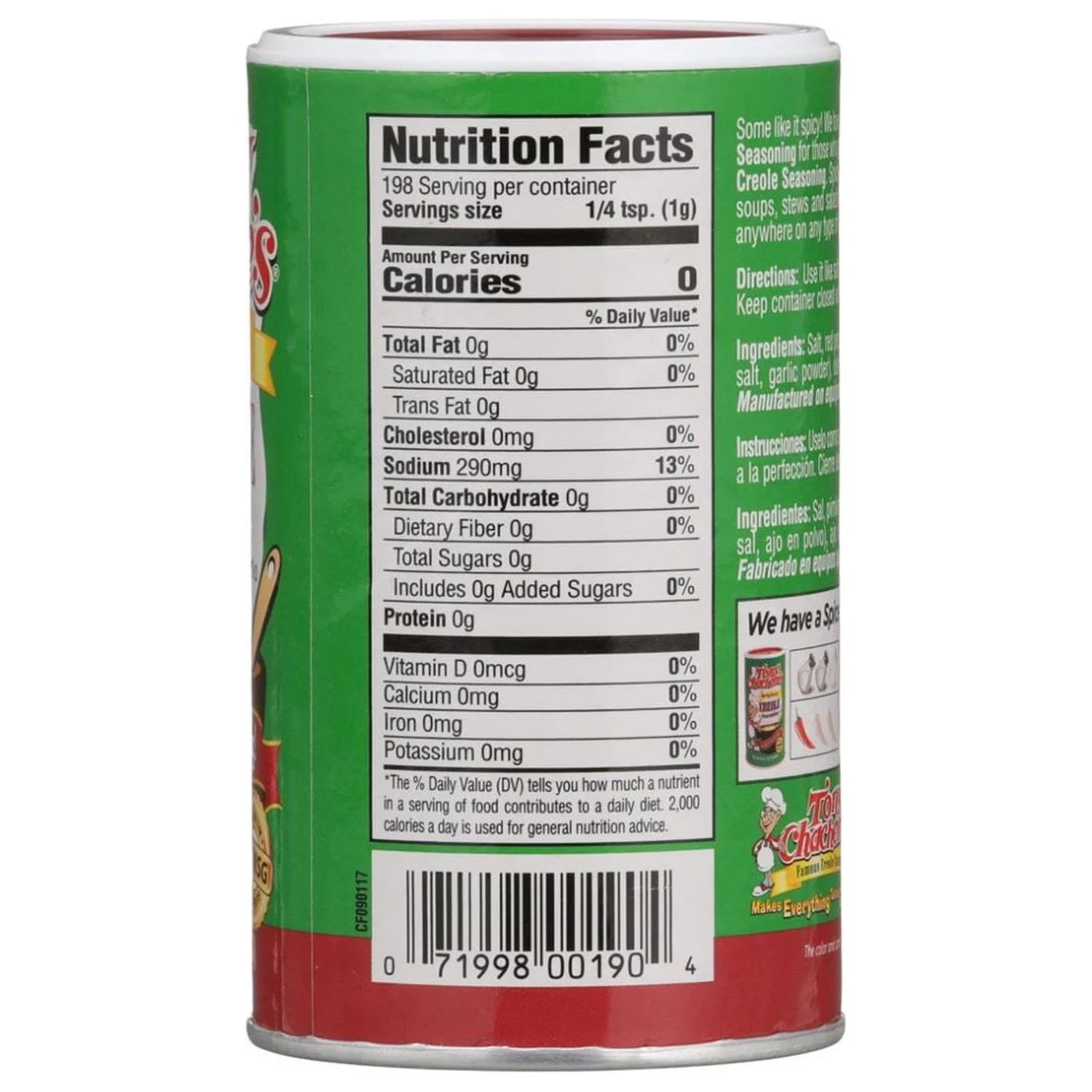 (4 Pack) Tony Chachere’S, Seasoning, Cajun, More Spice, 7 Oz