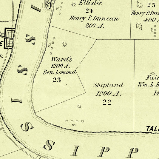 Vintage Map of Carroll Parish, Louisiana 1860