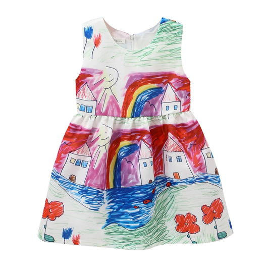 Kids Girls Dress Children Clothing Kids Clothes Cartoon Autumn Spring Dress Princess Party