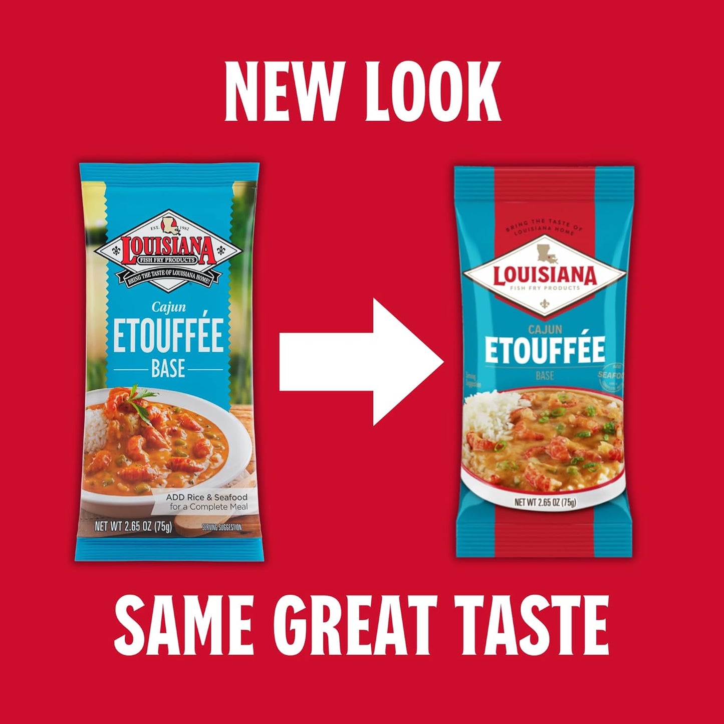 Louisiana Fish Fry Cajun Etouffee Base 2.65 Oz. - Authentic Cajun Etouffee Mix with Onions, Bell Peppers, Celery & Spices - Easy to Prepare Delicious Etouffee at Home