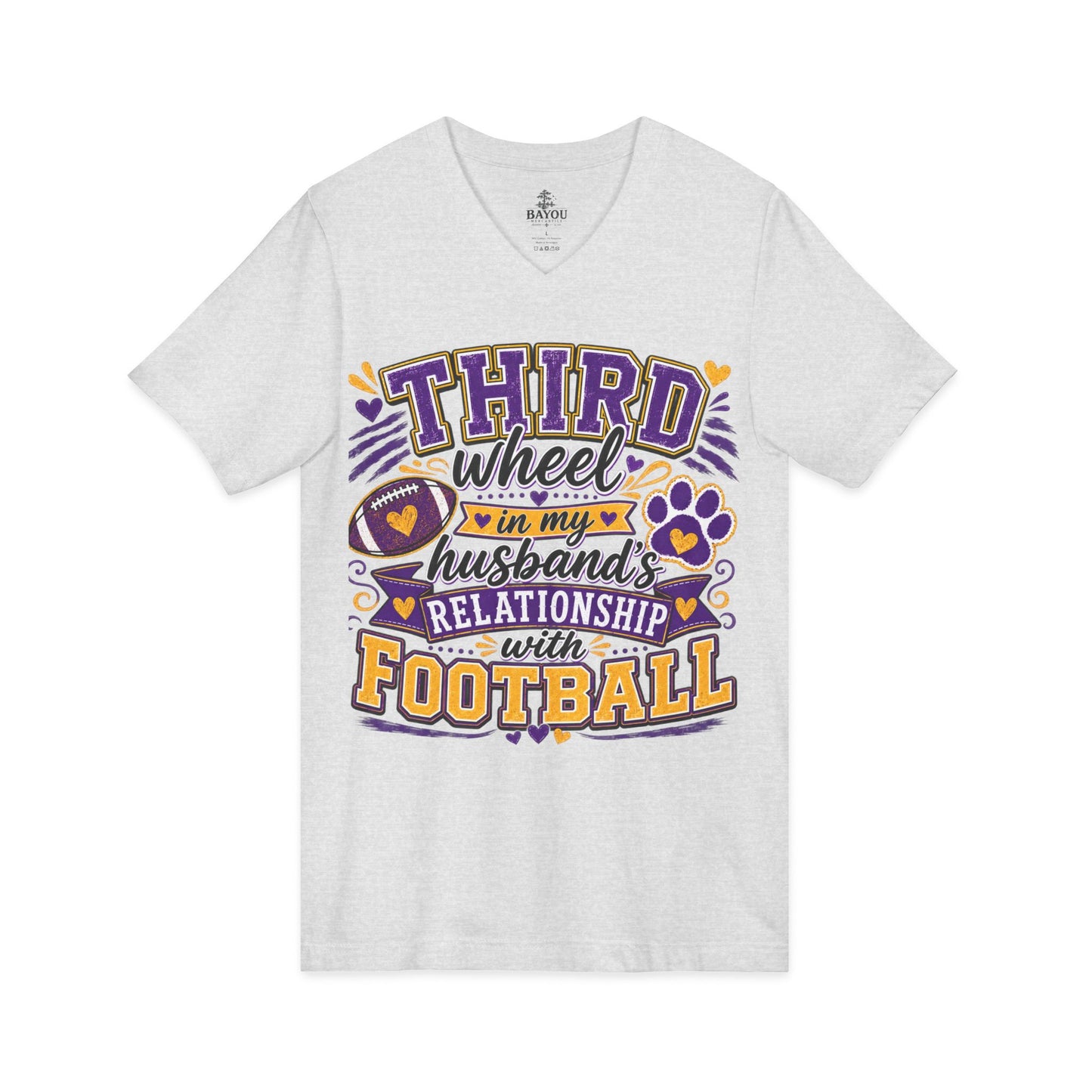 Third Wheel to My Husband’s Relationship with Football V-Neck Tee