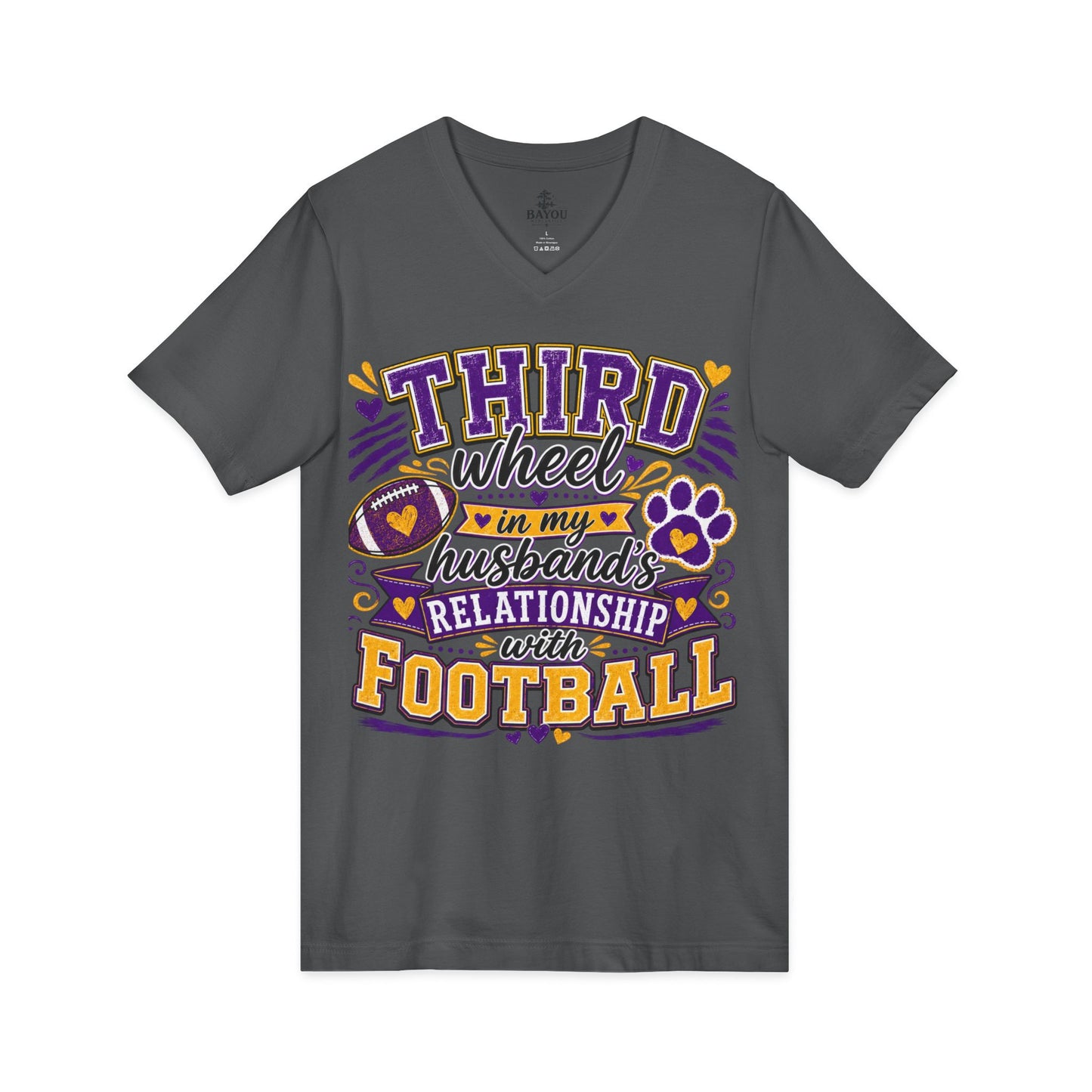 Third Wheel to My Husband’s Relationship with Football V-Neck Tee