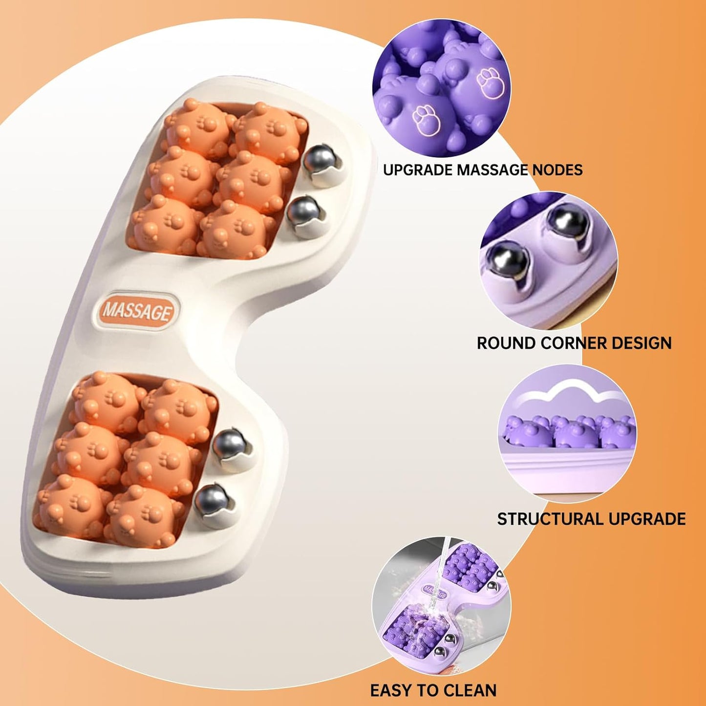 Portable Double Foot Massage Roller, Three Massage Techniques for Relieve Pain from Plantar Fasciitis, Tight Muscles & Sore Feet ,Foot Roller Massage, Portable Reflexology Tool,Christmas Gift