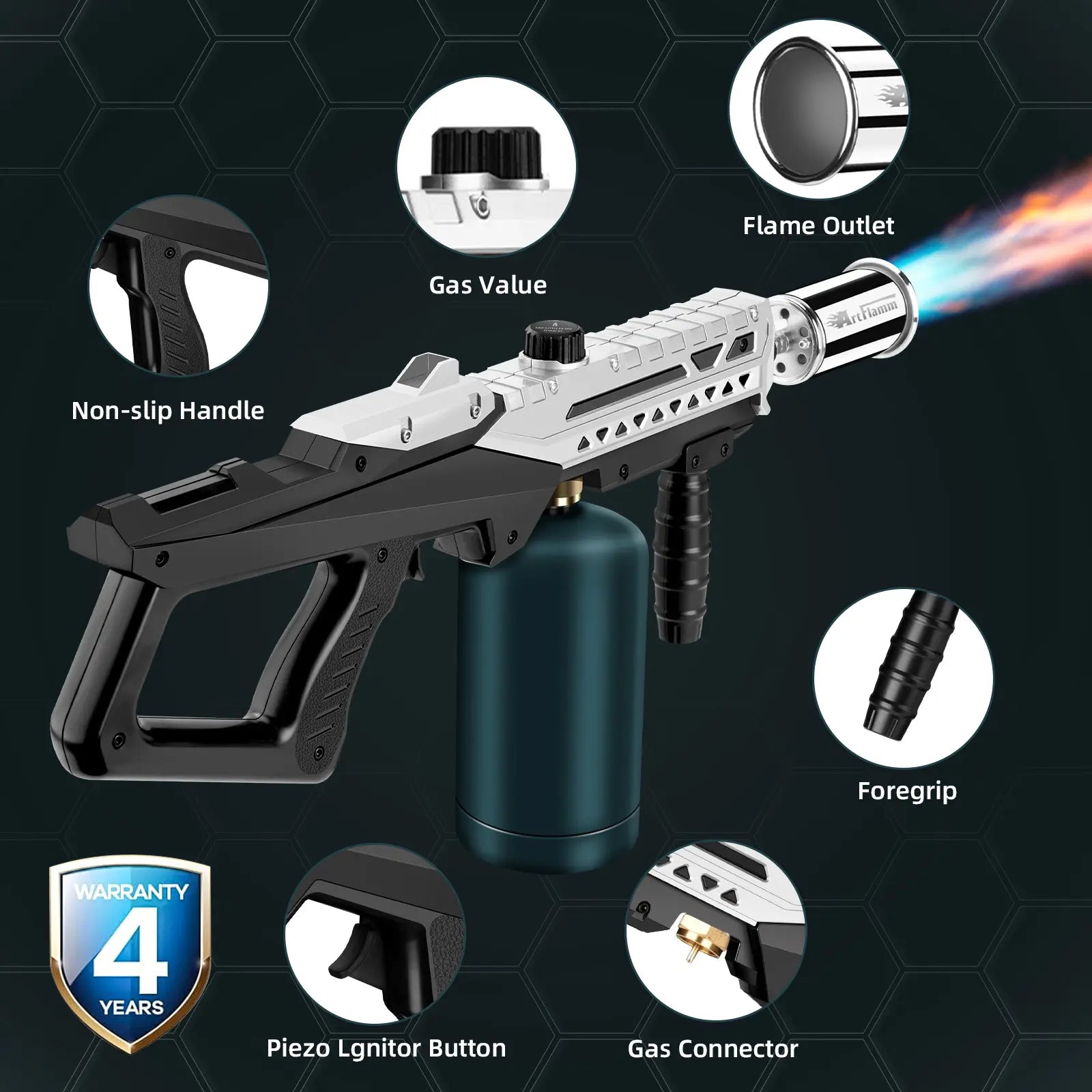【Fathersdaygift】Artflamm Powerful Propane Torch , Multi-Use Torch with Adjustable Flame, Blow Torch for Campfire, Fire Pit Starter, Fun Gift (Propane Tank Not Included) Fathersdaygift