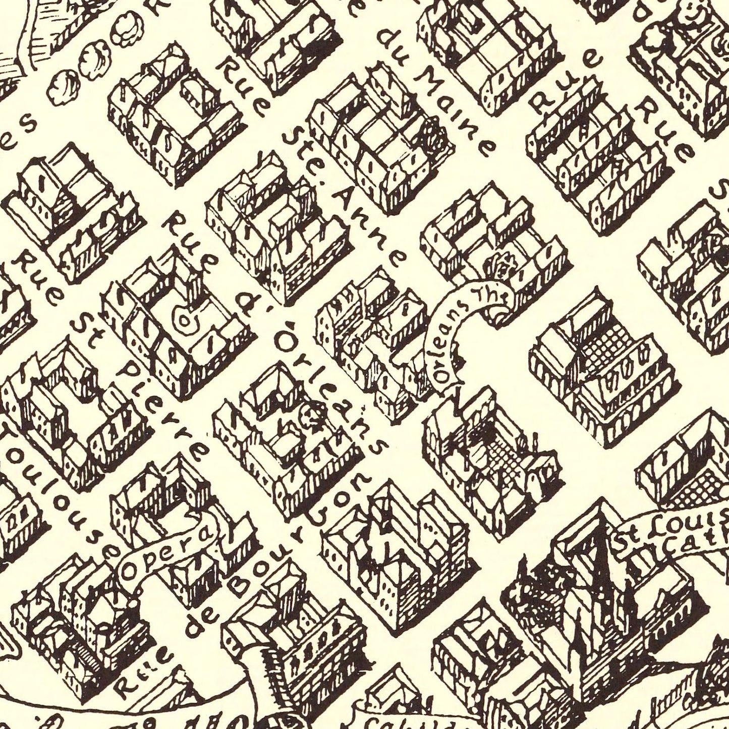 Vintage Map of New Orleans, Louisiana 1930