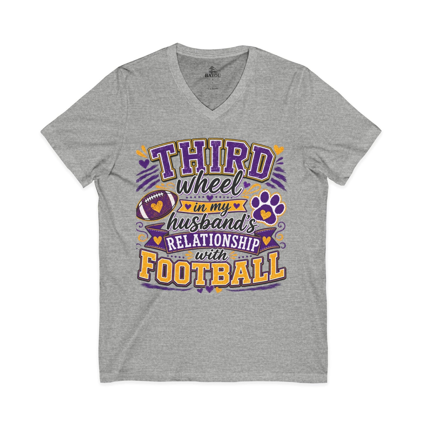 Third Wheel to My Husband’s Relationship with Football V-Neck Tee