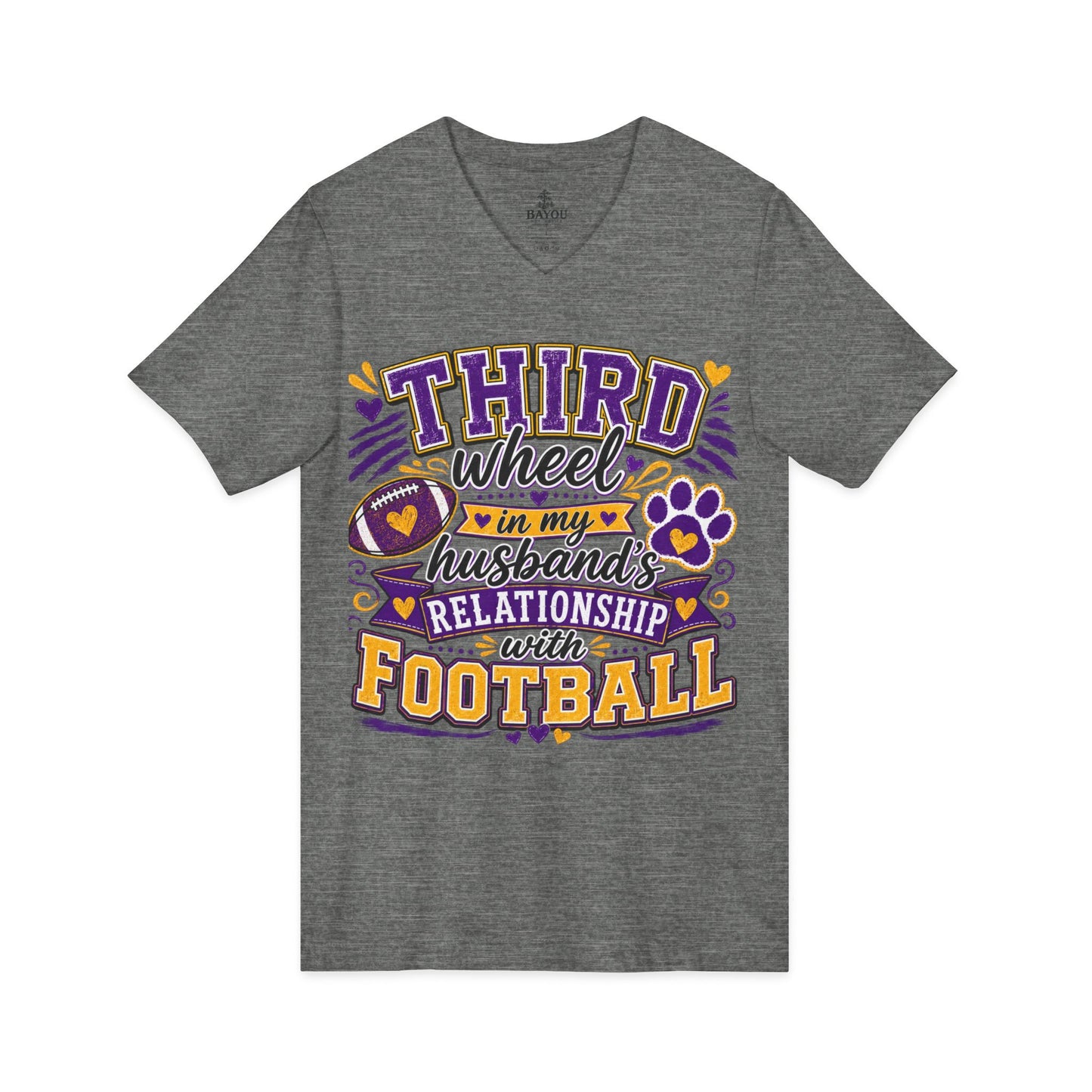 Third Wheel to My Husband’s Relationship with Football V-Neck Tee