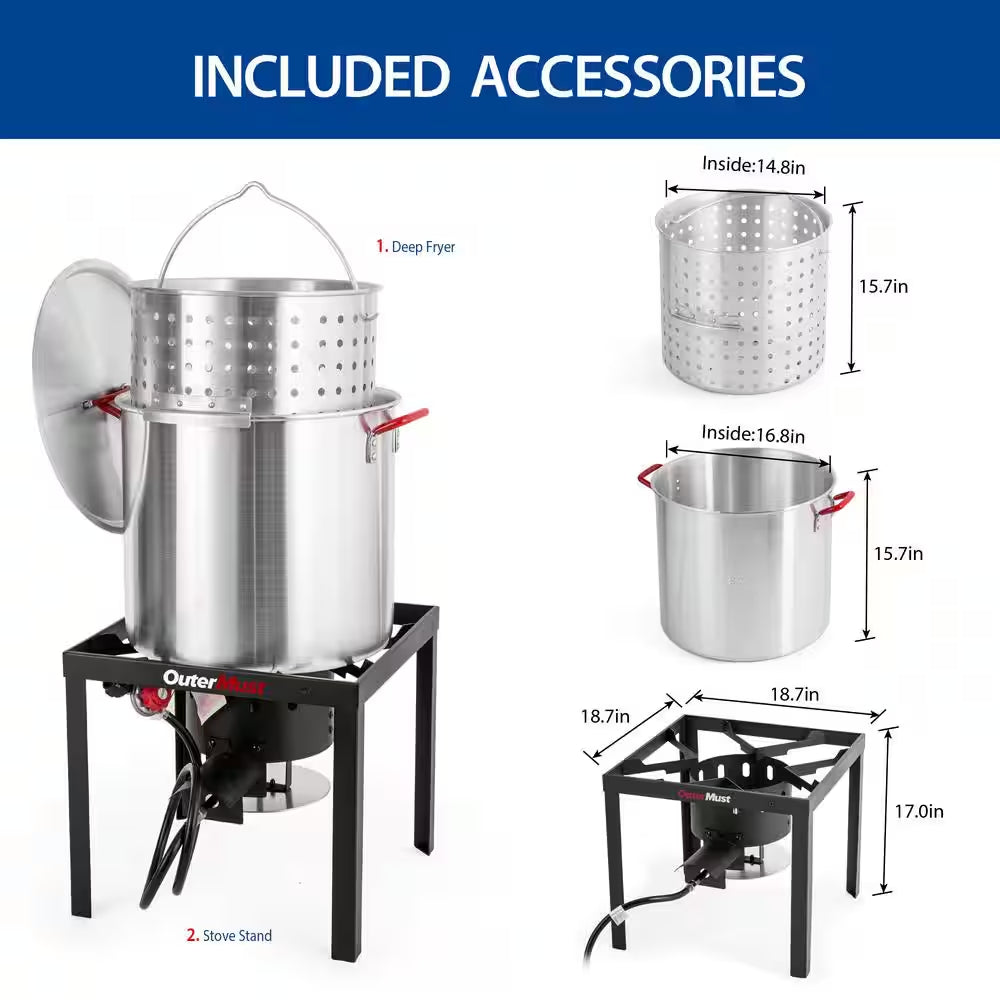 Seafood Boiling Kit 60 Qt. Crawfish Boiler with Seafood Boil Pot and Steam Basket