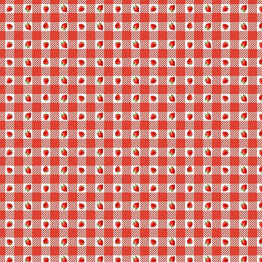 Strawberry Gingham Collared Dress