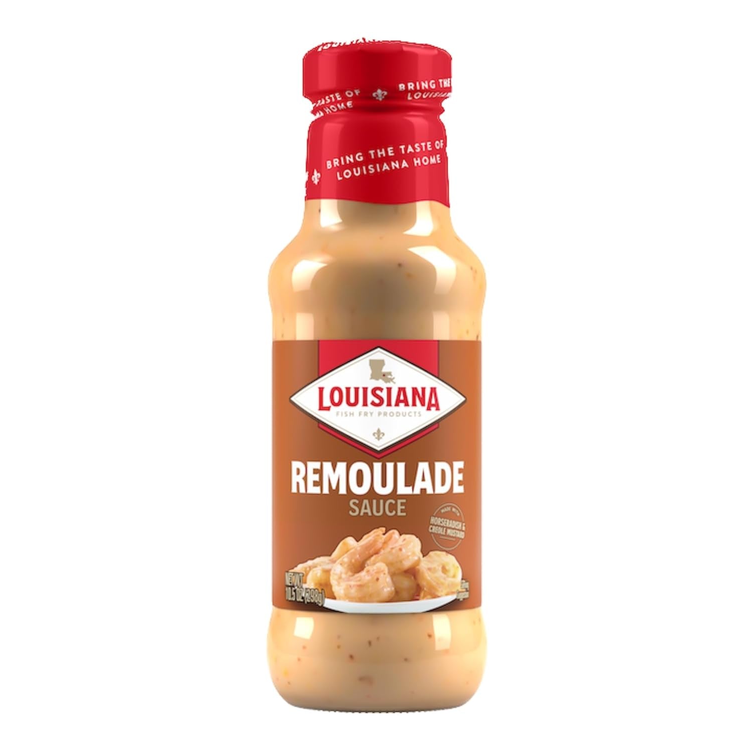 Remoulade Sauce - 10.5 Oz Bottle, Authentic Louisiana Creole Dressing with Horseradish Spices for Shrimp Crab Cakes Salads, Creamy Tangy Flavor, Perfect for Seafood Dips by Louisiana Fish Fry