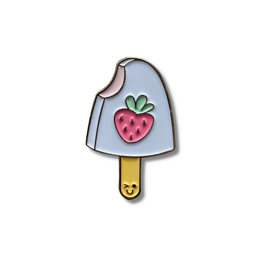 Strawberry Enamel Pin - Cute Ice Cream Lapel Pin Brooch With Gold Or Pink Metal