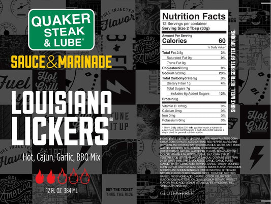 Quaker Steak and Lube Louisiana Lickers Wing Sauce - 12 Ounce Glass Bottle of  Louisiana Lickers Chicken Wing Sauce