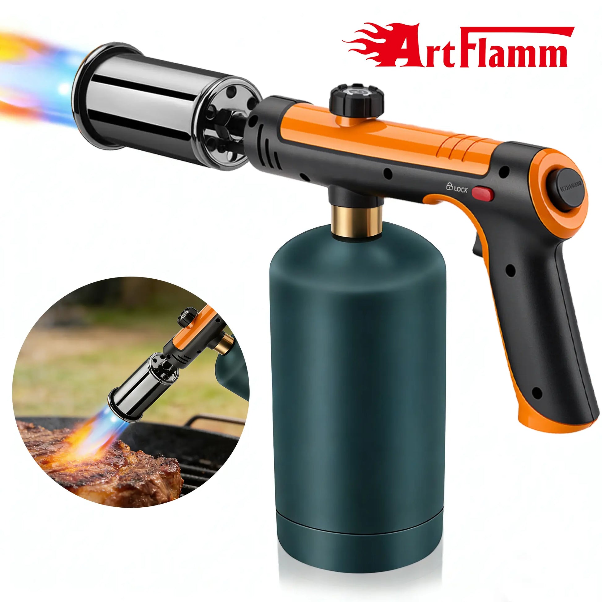 【Fathersdaygift】Artflamm Powerful Propane Torch , Multi-Use Torch with Adjustable Flame, Blow Torch for Campfire, Fire Pit Starter, Fun Gift (Propane Tank Not Included) Fathersdaygift