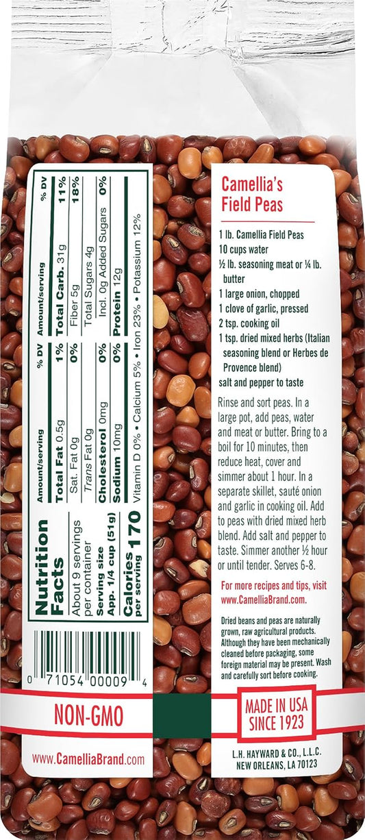 Dried Field Peas – Premium Southern Peas for Hoppin’ John, Soups, Stews, Salads, and Casseroles – Non-Gmo, Gluten-Free, High Protein & Fiber, Vegan and Vegetarian Friendly , 1 Pound (Pack of 2)