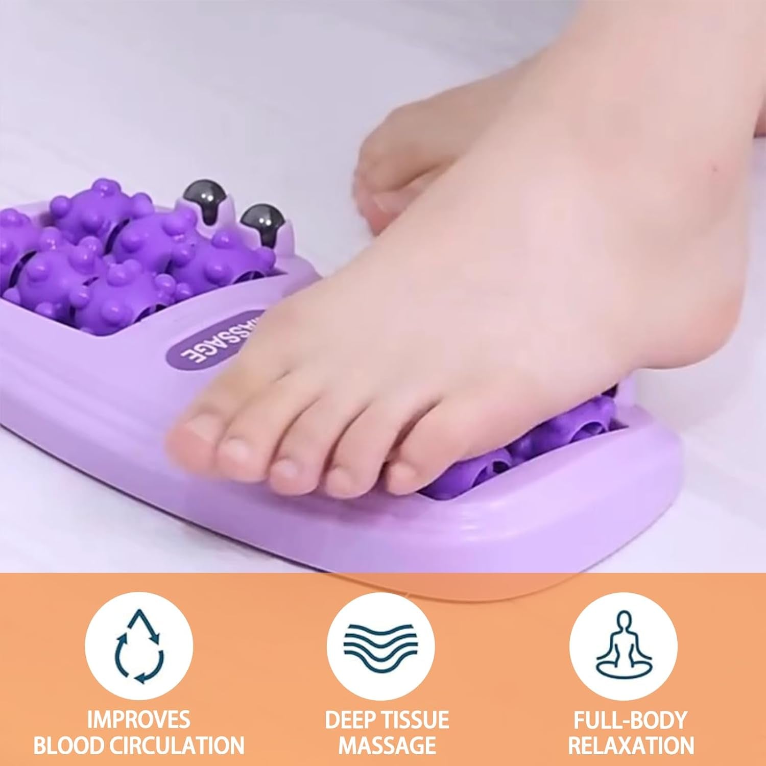 Portable Double Foot Massage Roller, Three Massage Techniques for Relieve Pain from Plantar Fasciitis, Tight Muscles & Sore Feet ,Foot Roller Massage, Portable Reflexology Tool,Christmas Gift